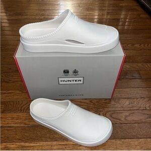 Hunter Genderless In & Out Rubber Bloom Clogs White Men's Size 12 NIB
